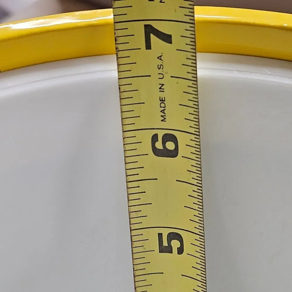 Vintage MCM Yellow Vinyl Insulated Lucite Handle Retro Ice Bucket Barware Cooler